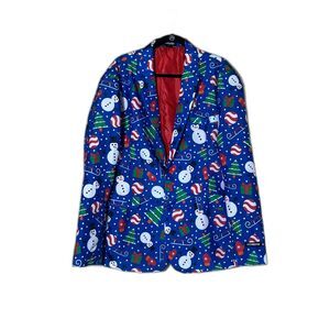 Suitmaster Snowman Christmas Blazer Men's Sportcoat XL Festive